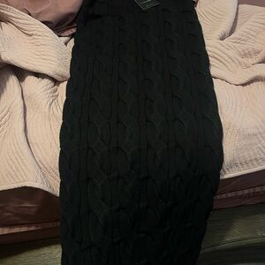JLUXLABEL Black Cable Knit Pencil Skirt